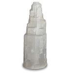 Digging Dolls: 2 Pieces Natural White Selenite Hand Carved Lamp - 10 Inch Avg. - with Dimmer Switch, Cord and 15 Watt Bulb!