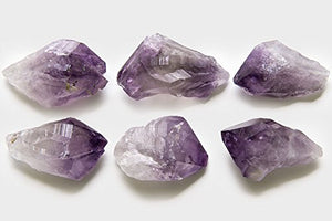 Digging Dolls: 12 Pieces Amethyst Point Set from Brazil - 'AAA' Color Points - Raw Natural Crystals, Stones, Rocks for Jewelry Making, Wire Wrapping, Polishing, Crafts, Reiki