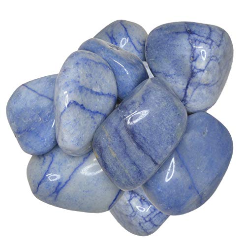 Digging Dolls: 2 lbs of XX Large Blue Quartz A Grade Stones from Brazil - Tumbled Rocks Crystals Perfect for Art, Crafts, Reiki, Wicca and Wire Wrapping!