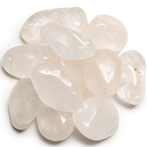 Digging Dolls: 1 lb of Extra Large Crystal Quartz A Grade Stones from Brazil - Tumbled Rocks Perfect for Art, Crafts, Reiki, Wicca and Wire Wrapping!