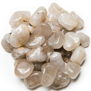 Digging Dolls: 3 lbs of Medium Rutilated Quartz A Grade Stones from Brazil - Tumbled Rocks Perfect for Art, Crafts, Reiki, Wicca and Wire Wrapping!