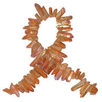 Digging Dolls: 1 Strand (15") of Iridescent Orange Dyed Quartz Points - Great for Kids, Arts, Crafts, Jewelry Making, Wire Wrapping and More!