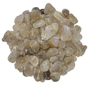 Digging Dolls: 1/2 lb of Extra Small Rutile Quartz B Grade Stones from Brazil - Tumbled Rocks Crystals Perfect for Art, Crafts, Reiki, Wicca and Wire Wrapping!