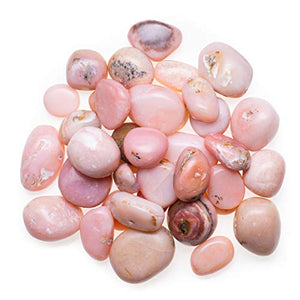 Digging Dolls: 1/4 lb Natural Pink Opal Tumbled Stones from Peru