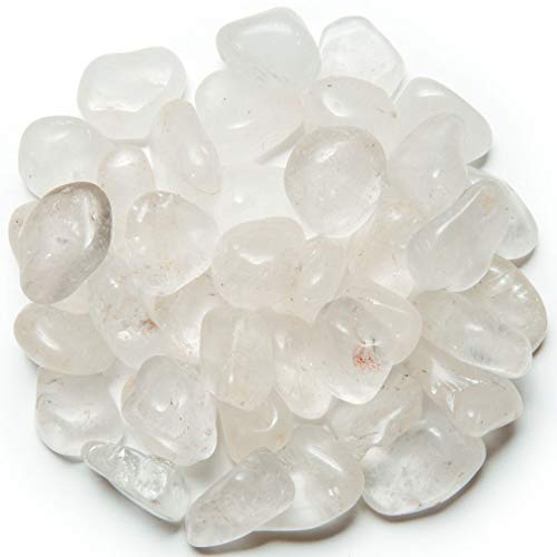 Digging Dolls: 1/2 lb of Small Crystal Quartz B Grade Stones from Brazil - Tumbled Rocks Perfect for Art, Crafts, Reiki, Wicca and Wire Wrapping!