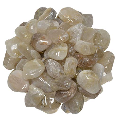 Digging Dolls: 3 lbs of Medium Rutile Quartz B Grade Stones from Brazil - Tumbled Rocks Crystals Perfect for Art, Crafts, Reiki, Wicca and Wire Wrapping!