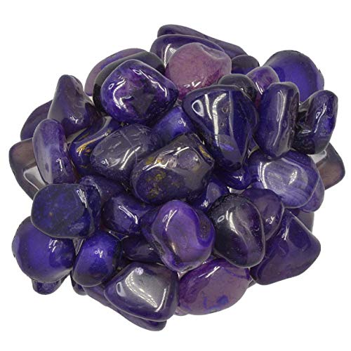 Digging Dolls: 2 lbs of Medium Dyed Dark Purple Agate A Grade Stones from Brazil - Tumbled Rocks Crystals Perfect for Art, Crafts, Reiki, Wicca and Wire Wrapping!