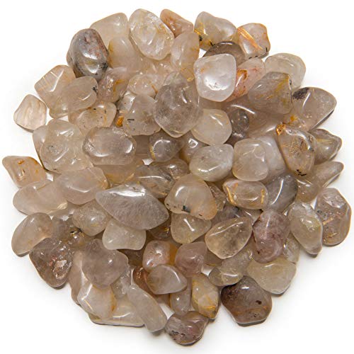 Digging Dolls: 1/2 lb of Extra Small Rutilated Quartz A Grade Stones from Brazil - Tumbled Rocks Perfect for Art, Crafts, Reiki, Wicca and Wire Wrapping!