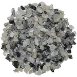 Digging Dolls: 1/2 lb of Tumbled Black Rutilated Quartz Chip Stones - Polished Rocks for Crafts, Art, Vase Filler, Decoration, Reiki, Crystal Jewelry Making and More!