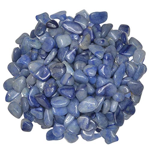 Digging Dolls: 1 lb of XX Small Blue Quartz A Grade Stones from Brazil - Tumbled Rocks Crystals Perfect for Art, Crafts, Reiki, Wicca and Wire Wrapping!