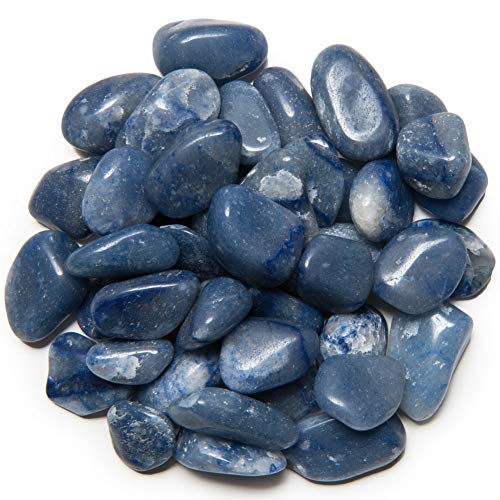 Digging Dolls: 3 lbs of Small Blue Quartz B Grade Stones from Brazil - Tumbled Rocks Perfect for Art, Crafts, Reiki, Wicca and Wire Wrapping!