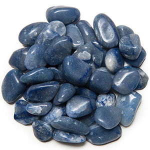 Digging Dolls: 1/2 lb of Small Blue Quartz B Grade Stones from Brazil - Tumbled Rocks Perfect for Art, Crafts, Reiki, Wicca and Wire Wrapping!