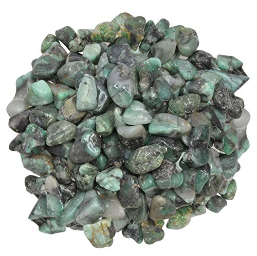 Digging Dolls: 1 lb of XX Small Emerald A Grade Stones from Brazil - Tumbled Rocks Crystals Perfect for Art, Crafts, Reiki, Wicca and Wire Wrapping!