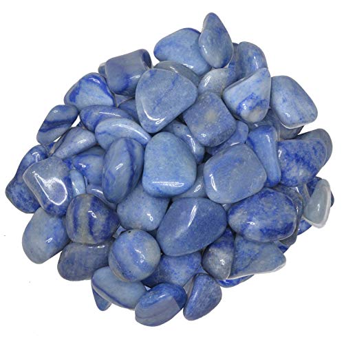 Digging Dolls: 3 lbs of Small Blue Quartz A Grade Stones from Brazil - Tumbled Rocks Crystals Perfect for Art, Crafts, Reiki, Wicca and Wire Wrapping!