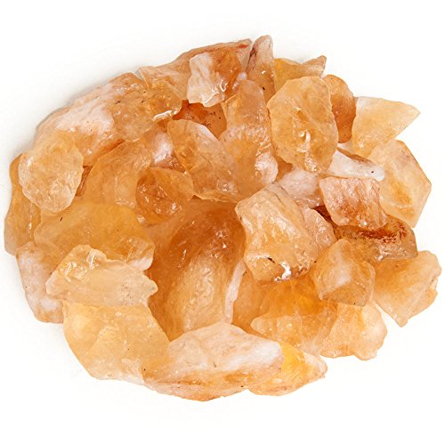 Digging Dolls: 1 lb Citrine Rough Rocks from Brazil - Assorted Sizes Range from 0.5" to 1.5" Each Piece - Raw Crystal Stones for Arts, Crafts, Tumbling, Wire Wrapping, Wicca and Reiki Crystal Healing