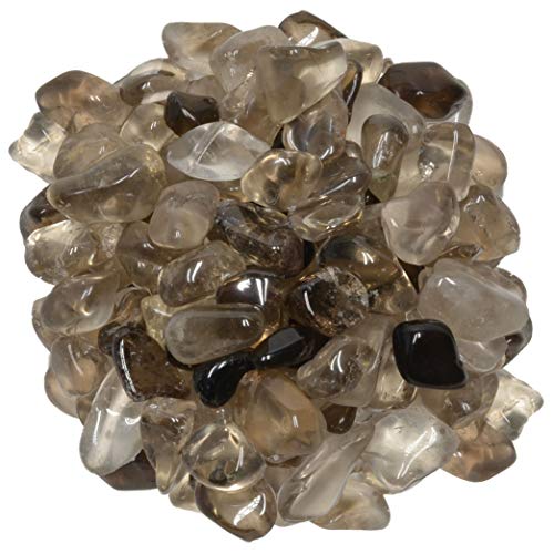 Digging Dolls: 2 lbs of Small Smokey Quartz EX Grade Stones from Brazil - Tumbled Rocks Crystals Perfect for Art, Crafts, Reiki, Wicca and Wire Wrapping!