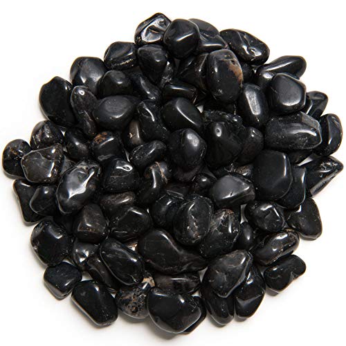 Digging Dolls: 1 lb of Extra Small Black Onyx A Grade Stones from Brazil - Tumbled Rocks Perfect for Art, Crafts, Reiki, Wicca and Wire Wrapping!