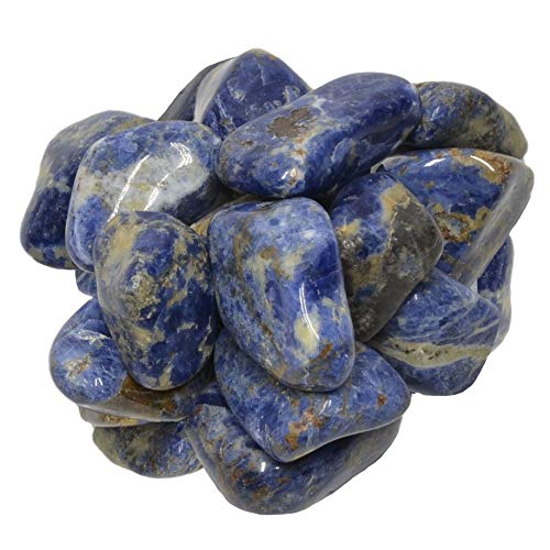 Digging Dolls: 3 lbs of Large Sodalite B Grade Stones from Brazil - Tumbled Rocks Crystals Perfect for Art, Crafts, Reiki, Wicca and Wire Wrapping!