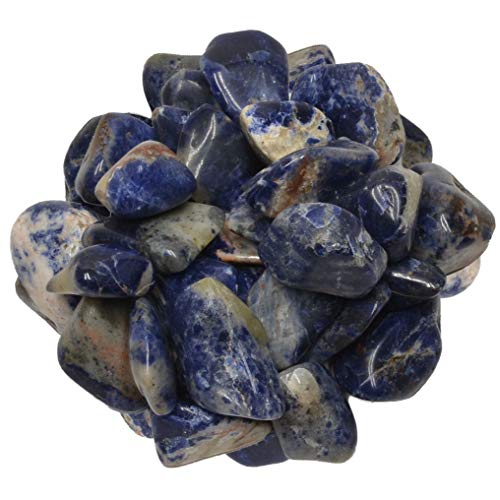 Digging Dolls: 2 lbs of Medium Sodalite B Grade Stones from Brazil - Tumbled Rocks Crystals Perfect for Art, Crafts, Reiki, Wicca and Wire Wrapping!