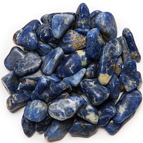 Digging Dolls: 1 lb of Small Sodalite B Grade Stones from Brazil - Tumbled Rocks Perfect for Art, Crafts, Reiki, Wicca and Wire Wrapping!