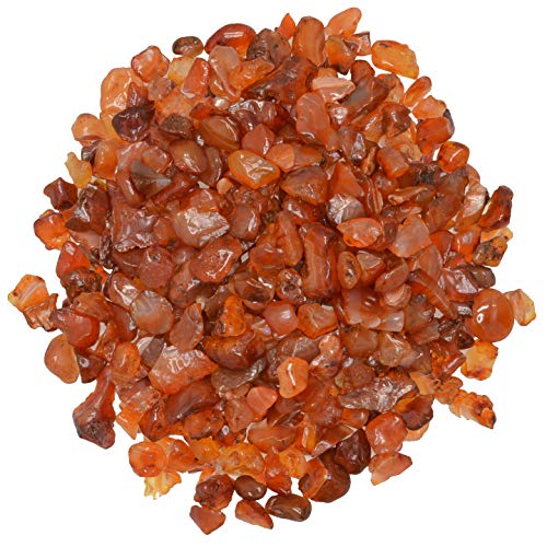 Digging Dolls: 2 lbs of Tumbled Carnelian Chip Stones from India - Polished Rocks for Crafts, Art, Vase Filler, Decoration, Reiki, Crystal Jewelry Making and More!