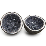 Digging Dolls: 1 pc Sparkling Hematite Cobalt Geode (Both Matching Halves) from Morocco - Beautiful Man Made Geode for Arts, Crafts, Jewelry Making, Decoration, Home Decor, and More!