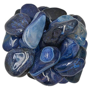 Digging Dolls: 1/2 lb of Extra Large Dyed Blue Agate A Grade Stones from Brazil - Tumbled Rocks Crystals Perfect for Art, Crafts, Reiki, Wicca and Wire Wrapping!