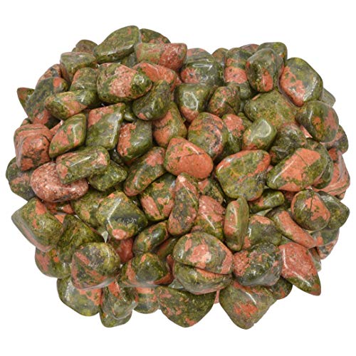 Digging Dolls: 1/2 lb of Extra Small Unakite A Grade Stones from Brazil - Tumbled Rocks Crystals Perfect for Art, Crafts, Reiki, Wicca and Wire Wrapping!