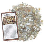 Digging Dolls: 1/2 lb of Tumbled Moonstone Chip Stones - Polished Rocks for Crafts, Art, Vase Filler, Decoration, Reiki, Crystal Jewelry Making and More!