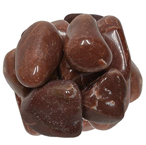 Digging Dolls: 1 lb of Extra Large Red Aventurine A Grade Stones from Brazil - Tumbled Rocks Crystals Perfect for Art, Crafts, Reiki, Wicca and Wire Wrapping!