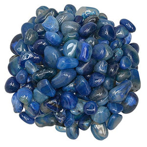 Digging Dolls: 2 lbs of XX Small Dyed Blue Agate A Grade Stones from Brazil - Tumbled Rocks Crystals Perfect for Art, Crafts, Reiki, Wicca and Wire Wrapping!