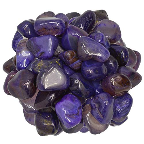 Digging Dolls: 1 lb of Small Dyed Dark Purple Agate A Grade Stones from Brazil - Tumbled Rocks Crystals Perfect for Art, Crafts, Reiki, Wicca and Wire Wrapping!