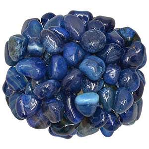 Digging Dolls: 1 lb of Small Dyed Blue Agate A Grade Stones from Brazil - Tumbled Rocks Crystals Perfect for Art, Crafts, Reiki, Wicca and Wire Wrapping!