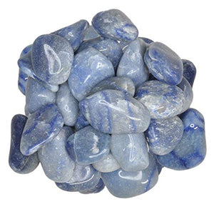 Digging Dolls: 3 lbs of Medium Blue Quartz B Grade Stones from Brazil - Tumbled Rocks Crystals Perfect for Art, Crafts, Reiki, Wicca and Wire Wrapping!