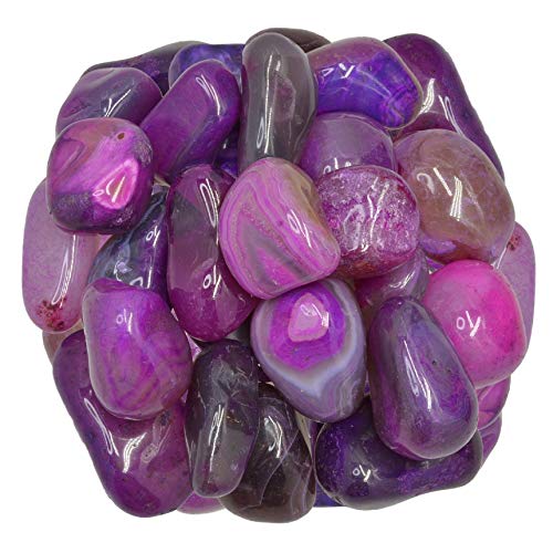 Digging Dolls: 1 lb of Large Dyed Pinkish Purple Agate A Grade Stones from Brazil - Tumbled Rocks Crystals Perfect for Art, Crafts, Reiki, Wicca and Wire Wrapping!