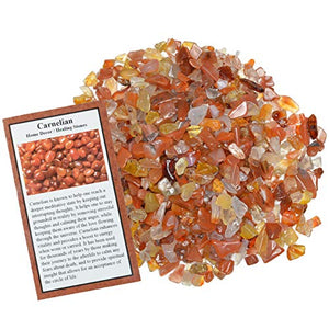 Digging Dolls: 1 lb of Tumbled Carnelian Chip Stones - Polished Rocks for Crafts, Art, Vase Filler, Decoration, Reiki, Crystal Jewelry Making and More!