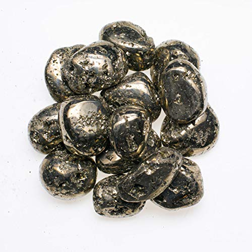 Digging Dolls: 18 lbs Wholesale Lot of Natural Pyrite (Fools Gold) Tumbled Stones from Peru