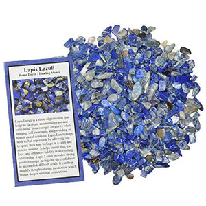 Digging Dolls: 2 lbs of Tumbled Lapis Lazuli Chip Stones - Polished Rocks for Crafts, Art, Vase Filler, Decoration, Reiki, Crystal Jewelry Making and More!