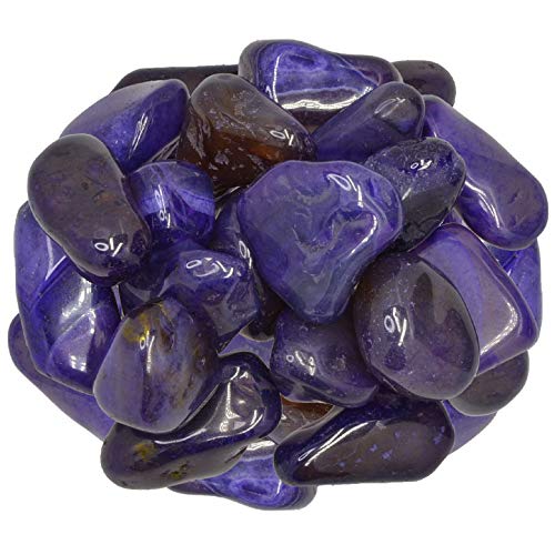 Digging Dolls: 1/2 lb of Large Dyed Dark Purple Agate A Grade Stones from Brazil - Tumbled Rocks Crystals Perfect for Art, Crafts, Reiki, Wicca and Wire Wrapping!