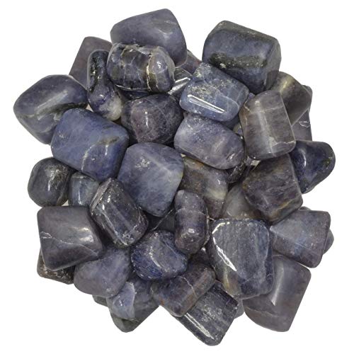 Digging Dolls: 1/8 lb of Tumbled (Hand Polished) Iolite Stones - Polished Rocks for Crafts, Art, Vase Filler, Decoration, Reiki, Crystal Jewelry Making and More!