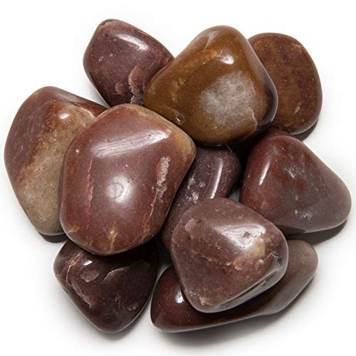 Digging Dolls: 1 lb of Extra Large Red Aventurine B Grade Stones from Brazil - Tumbled Rocks Perfect for Art, Crafts, Reiki, Wicca and Wire Wrapping!