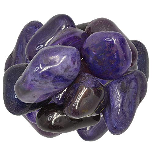 Digging Dolls: 2 lbs of Extra Large Dyed Dark Purple Agate A Grade Stones from Brazil - Tumbled Rocks Crystals Perfect for Art, Crafts, Reiki, Wicca and Wire Wrapping!