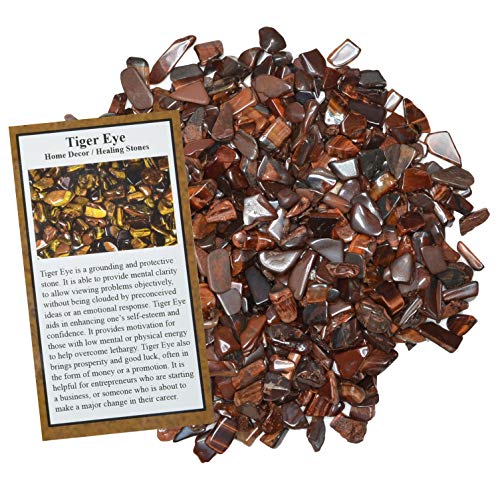 Digging Dolls: 1/2 lb of Tumbled Dyed Red Tiger Eye Chip Stones - Polished Rocks for Crafts, Art Projects and More!