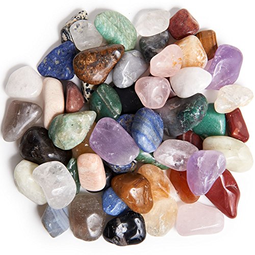 Digging Dolls: 2 lbs Tumbled Natural Brazilian Stone Mix - Medium - 1" to 1.5" Average Size - Perfect for Arts, Crafts, Gifts, Party Favors, Wire Wrapping and More!