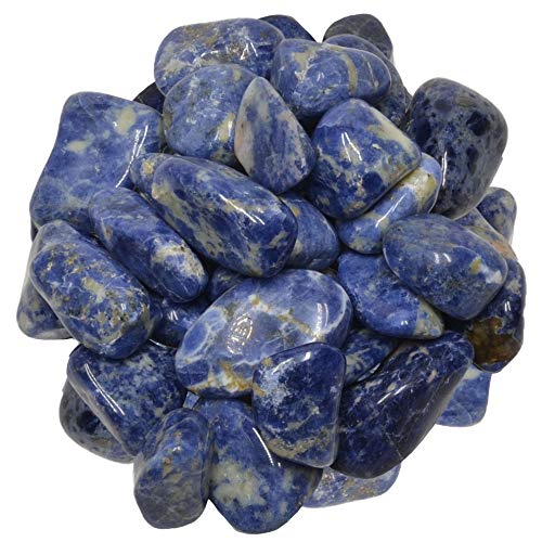 Digging Dolls: 1/2 lb of Medium Sodalite A Grade Stones from Brazil - Tumbled Rocks Crystals Perfect for Art, Crafts, Reiki, Wicca and Wire Wrapping!