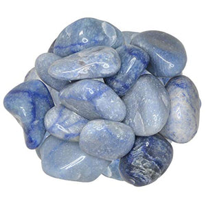 Digging Dolls: 3 lbs of Large Blue Quartz B Grade Stones from Brazil - Tumbled Rocks Crystals Perfect for Art, Crafts, Reiki, Wicca and Wire Wrapping!