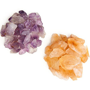 Digging Dolls: 2 lbs Amethyst and 2 lbs Citrine Rough Rocks from Brazil - 4 lbs Total Weight of Raw Crystal Stones for Arts, Crafts, Tumbling, Wire Wrapping, Wicca and Reiki Crystal Healing