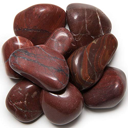 Digging Dolls: 1 lb of Extra Large Red Striped Dolomite A Grade Stones from Brazil - Tumbled Rocks Perfect for Art, Crafts, Reiki, Wicca and Wire Wrapping!