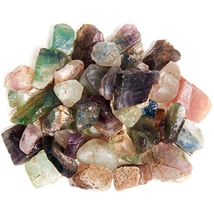 Digging Dolls: 1 lb Rainbow Fluorite Trimmings from China - Natural Raw Crystals and Stones for Arts, Crafts, Tumbling, Cabbing, Polishing, Wire Wrapping, Gem Mining and Reiki Crystal Healing