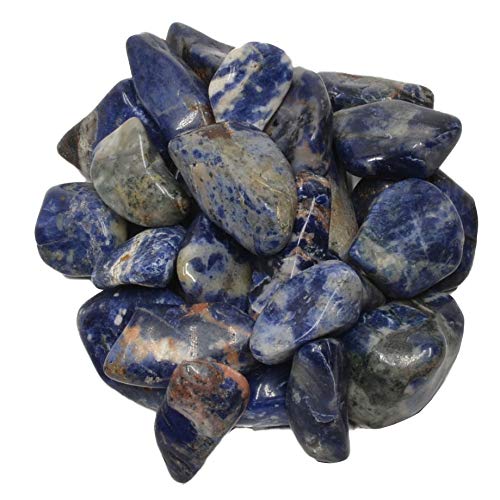 Digging Dolls: 1 lb of Small Sodalite B Grade Stones from Brazil - Tumbled Rocks Crystals Perfect for Art, Crafts, Reiki, Wicca and Wire Wrapping!